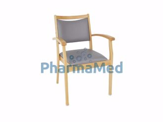 Image de Chaise avec accoudoirs hêtre | gris souris M1